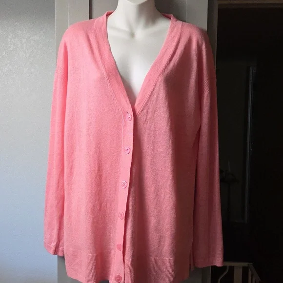Talbots Light Pink V-Neck Cardigan - Picture 1 of 4